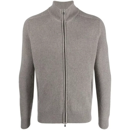 Barba Grey Zip-Up Sweater Grey Pull