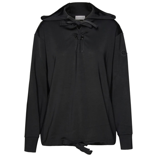 Moncler Hemden Black Viscose Sweatshirt Black