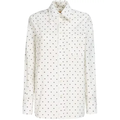 Marni White Polka Dots Shirt White 