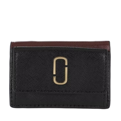 Marc Jacobs The Snapshot Mini Trifold Wallet Black/Chianti Tri-Fold Portemonnee