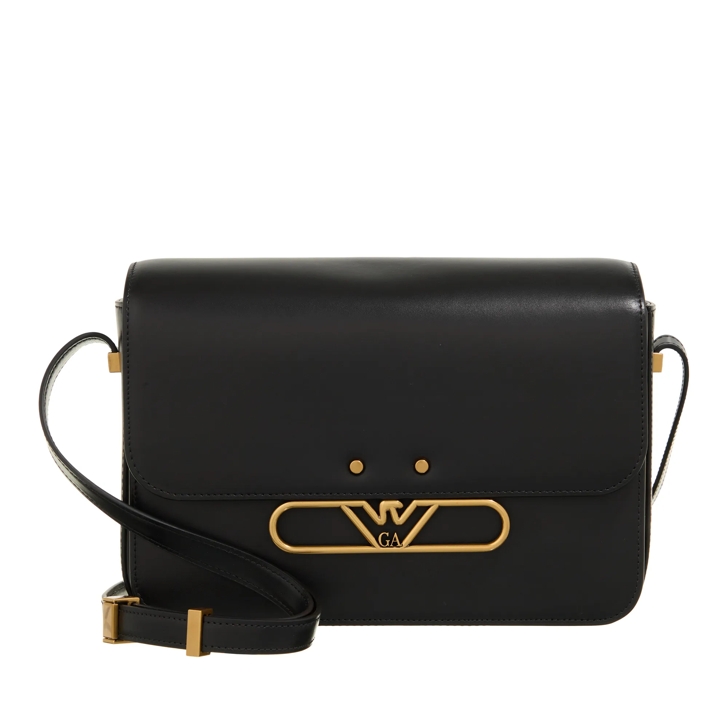 Emporio Armani Shoulder Bag L Plain Leather Nero Sac a bandouliere