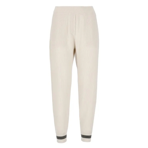 Brunello Cucinelli Ivory Cashmere Pants White 