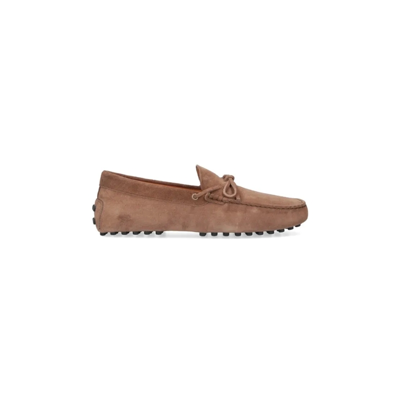 Tod's Mocassin Brown Polished Leather Loafers With Rounded Toe An Brown
