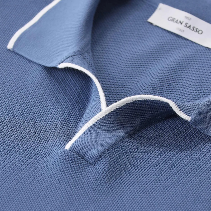 Gran Sasso  Poloshirt aus Baumwolle blau(Image 6)