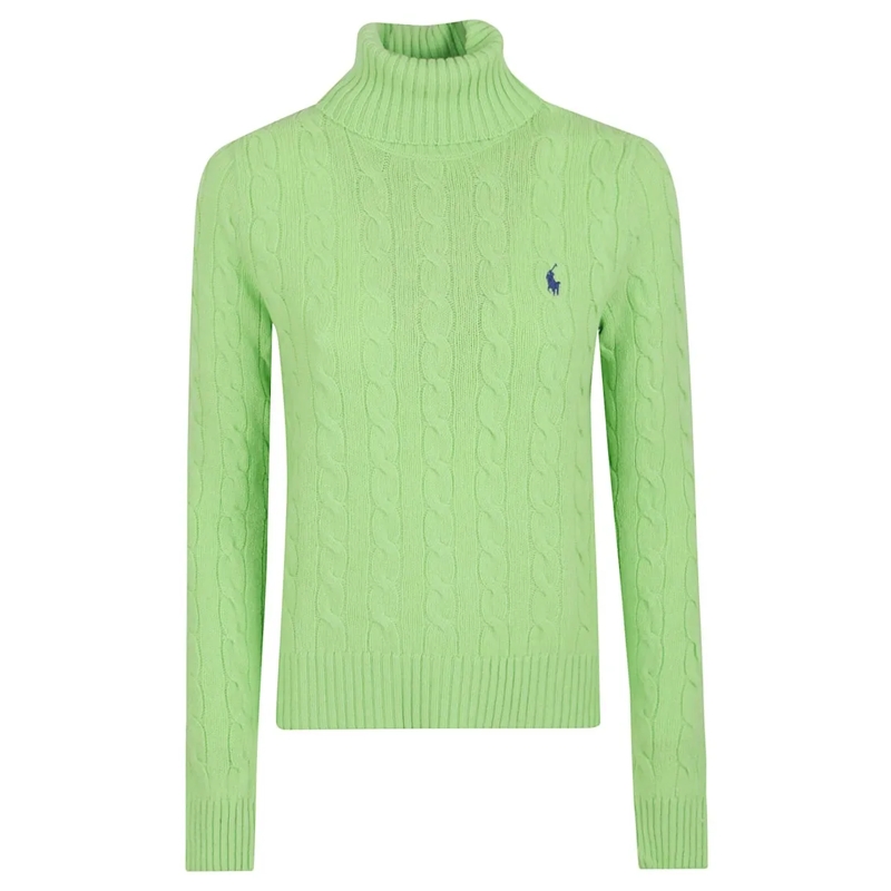 Polo Ralph Lauren Rollkragenpullover Cable-Knit Sweater With High Turtleneck Green