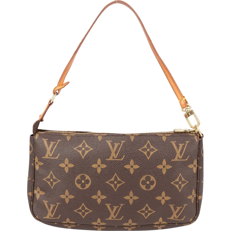 Louis Vuitton Schultertasche Louis Vuitton Canvas Monogram Pochette Accessoire  braun