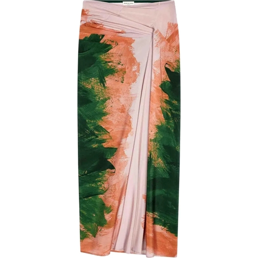 Dries Van Noten Midi Rokken Draped Midi Skirt mehrfarbig