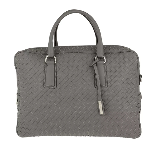 Abro Lotus Woven Handle Bag Grey Rymlig shoppingväska