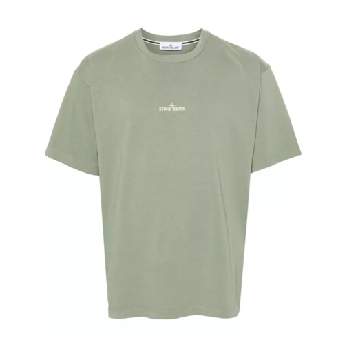Stone Island Compass Print Green T-Shirt Grey 