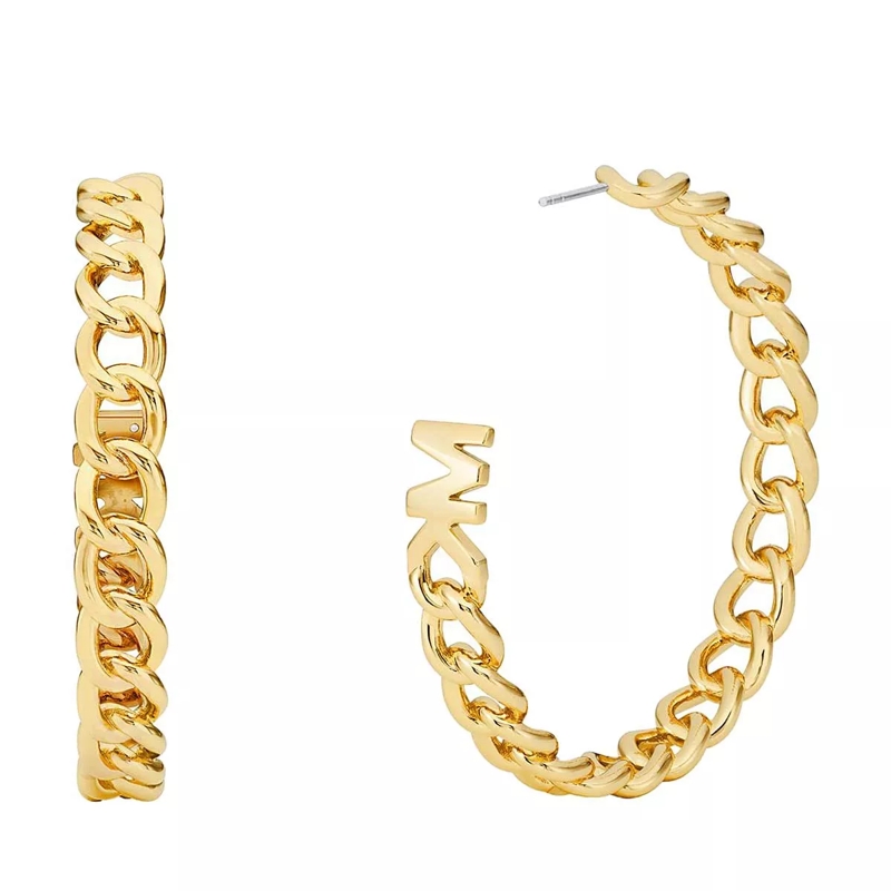 Michael Kors Creolen 14K Gold-Plated Curb Chain Hoop Earrings Gold(Image 3)