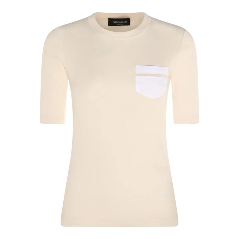 Fabiana Filippi T-Shirt White Cotton T-Shirt Neutrals