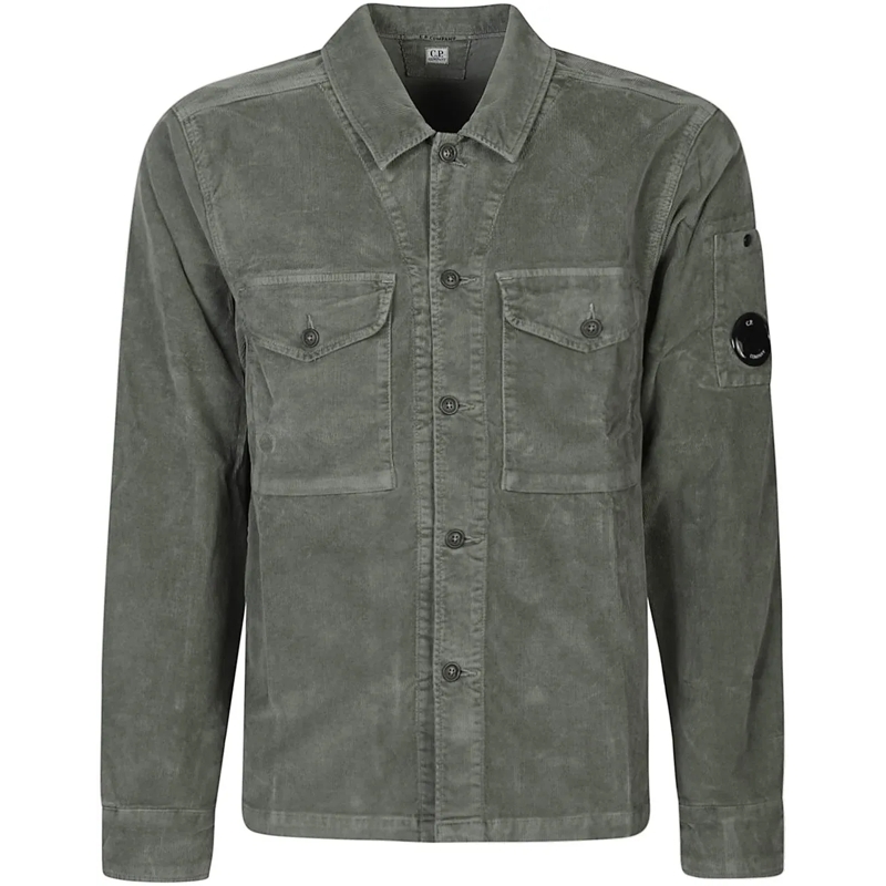 CP Company Doudoune Corduroy Overshirt Jacket Black schwarz