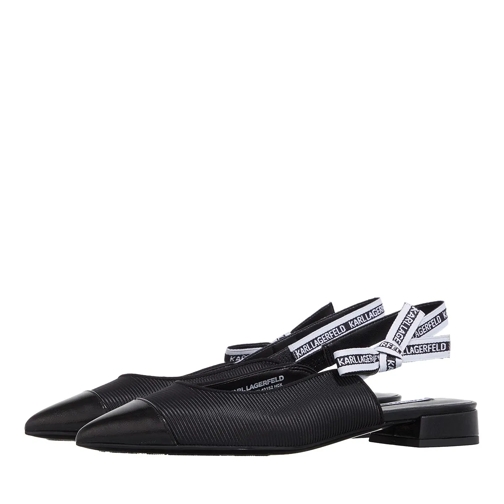 Karl Lagerfeld Ballerine Kerrie Ribbed Sling Black Nylon Textile (Image 2)