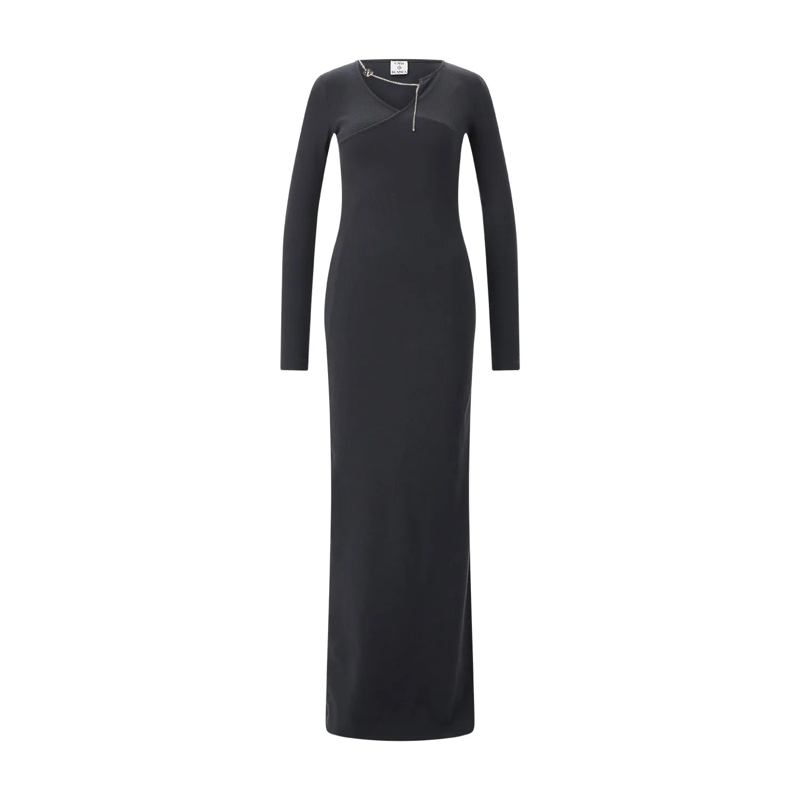 Casablanca Maxikleid Kleid aus Baumwoll-Mix schwarz