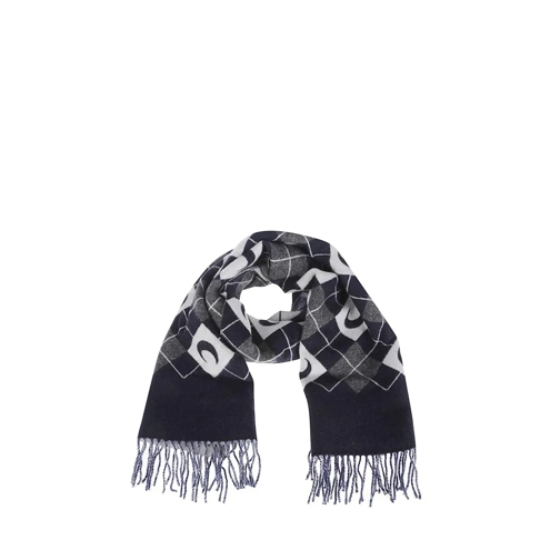 Marine Serre Leichter Schal Fringed Embroidered Scarf Black