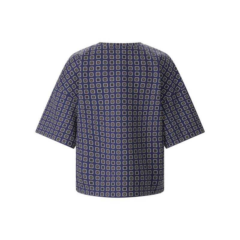 Max Mara 3/4-Arm-Shirt T-Shirt Notizia mit Muster blau(Image 2)