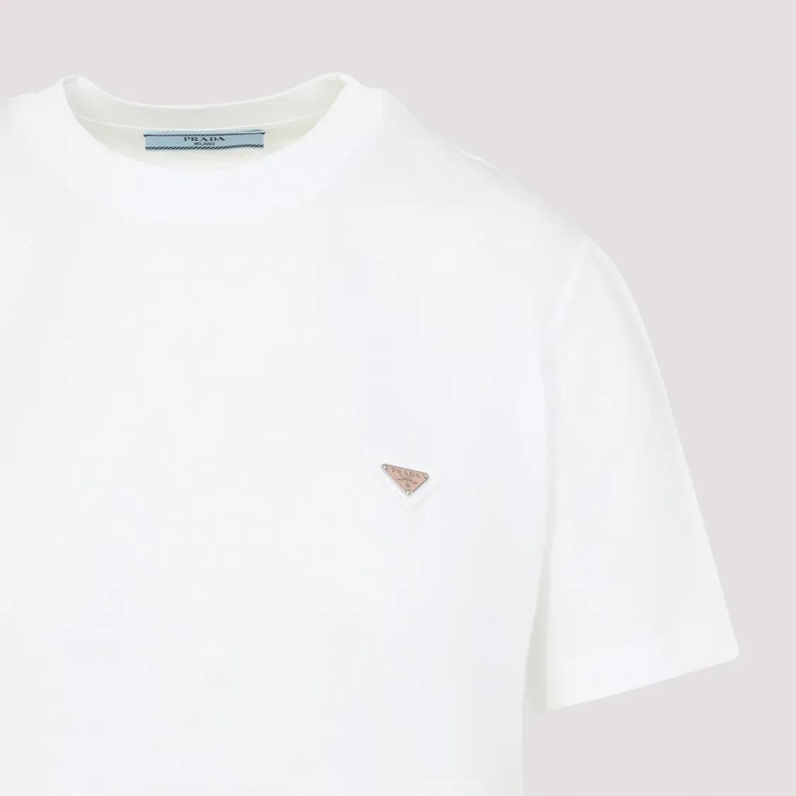 Prada Classic Fit White Cotton T-Shirt White | T-shirt