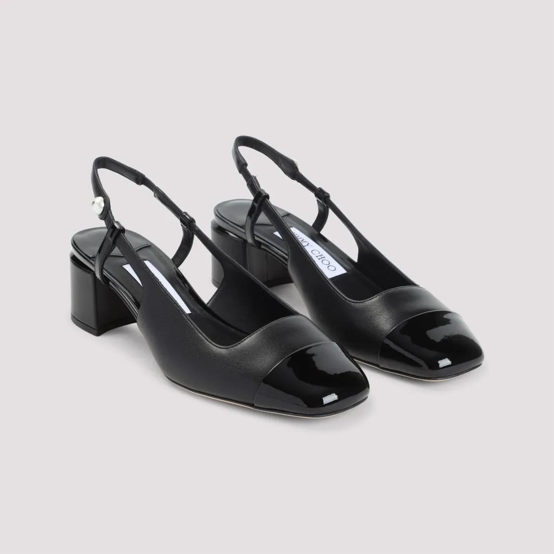 Thumbnail - Jimmy Choo Hohe Schuhe - Patent Leather Pumps With Slingback And Decorative - Gr. 39,5 (EU) - in Schwarz - für Damen