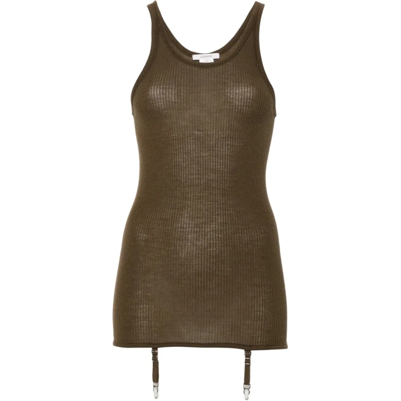 Lemaire T-shirt Seamless Tank Top With Suspenders Havana braun