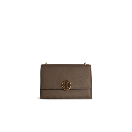 Tory Burch Miller' Black Leather Crossbody Bag Brown Schoudertas