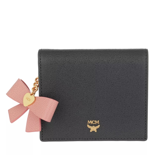 MCM Mina Bow Charm Flap Wallet Mini Phantom Grey Portemonnaie mit Überschlag