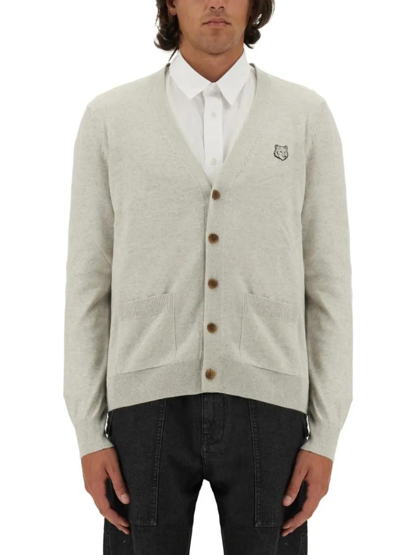 Thumbnail - Maison Kitsune - Regular Cardigan - Größe XL - grau