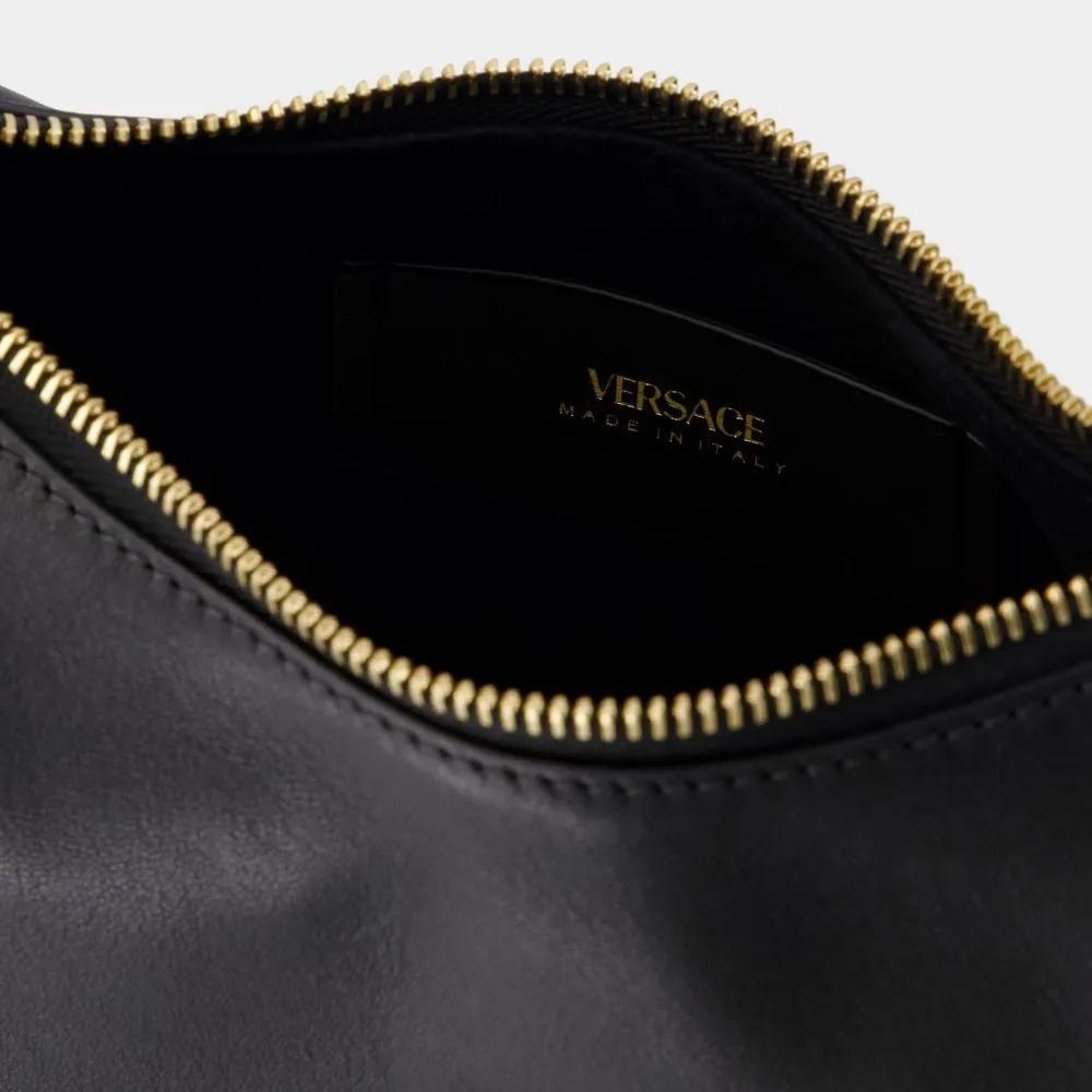 Versace Hobo bags Hobo Shoulder Bag Leather Black in zwart
