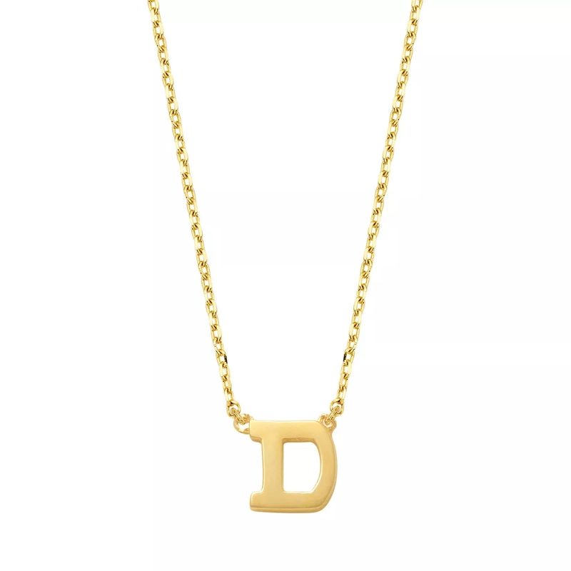 Isabel Bernard Collier court Le Marais Chloé 14 Karat Initial Necklace Letter D Gold