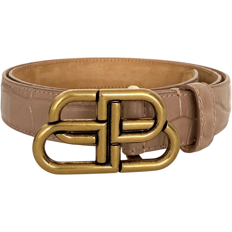Balenciaga Ledergürtel Balenciaga Crododile Effect Belt, Dusty Rose, Size braun