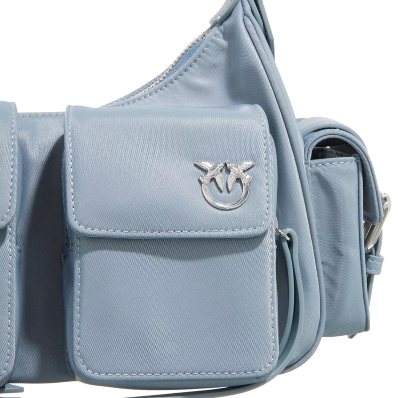 Pinko Schultertasche Cargo Bag Cool Blue-Shiny Nickel(Image 4)