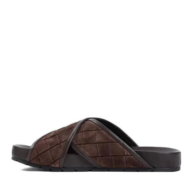 Bottega Veneta Loafers & Ballerinas - Fondant Brown Suede Leather Tarik Criss Cross Sand - Gr. 41 (EU) - in Braun - für Damen