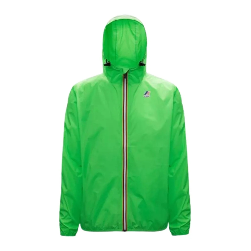 K-Way  Compact Green Claude Jacket With Hood And Full Zip Green