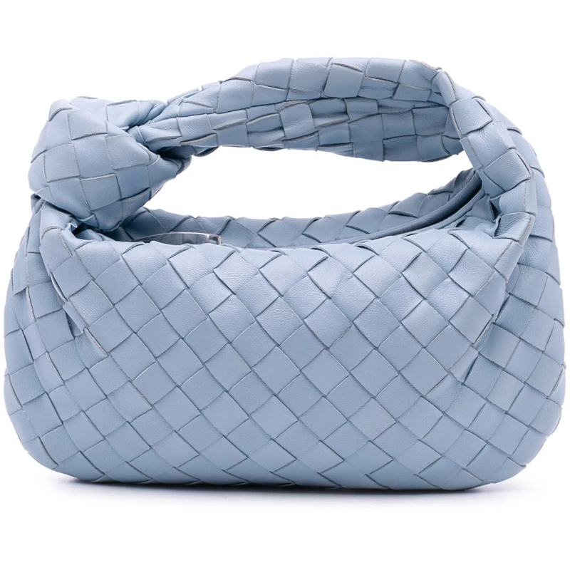 Bottega Veneta Schultertasche Mini Nappa Intrecciato Jodie blau