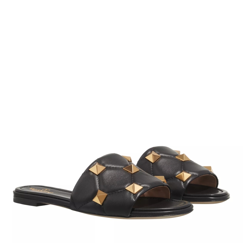 Valentino Garavani Slides Slide Roman Stud Quilted  Black