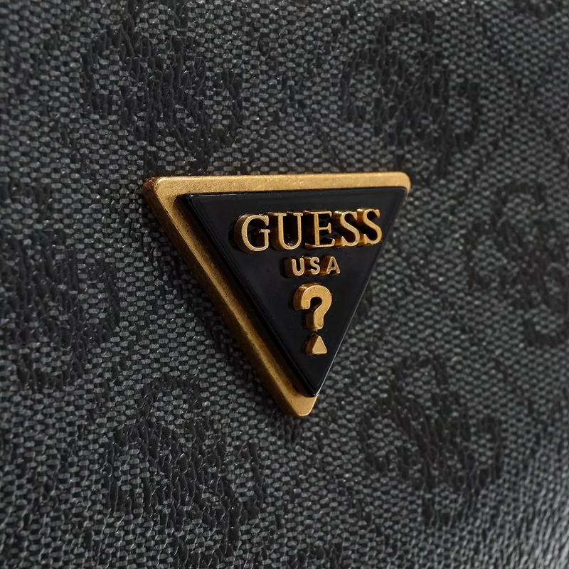 Guess Hobo Bag Alexie Top Zip Shoulder Bag Coal Logo(Image 4)