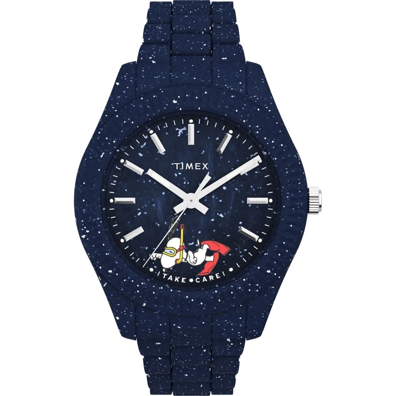 Timex Automatikuhr Quarz Analog Uhr Timex X Peanuts Legacy Ocean marineblau