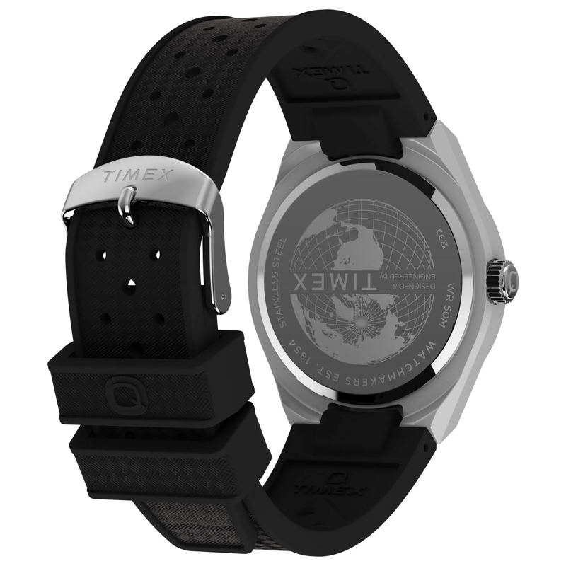 Timex Quarzuhr Quarz-Analoguhr Q Timex Continental Gmt schwarz(Image 5)