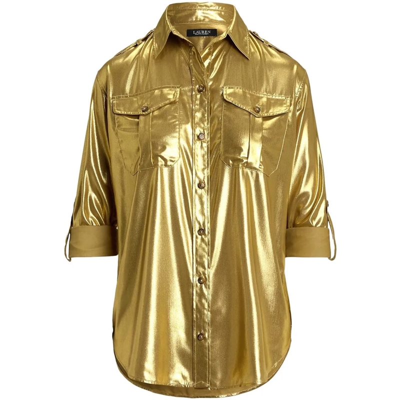 Ralph Lauren Bluse Shirts New Tangold Foil gold