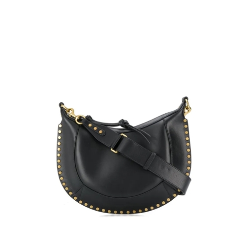 Isabel Marant Sac à bandoulière Curved Silhouette Leather Bag With Gold-Tone Stud  Black