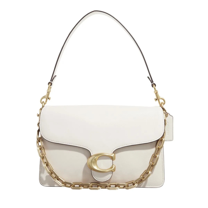 Coach Schultertasche Soft Grain Leather Chain Tabby Shoulder Bag With C Chalk