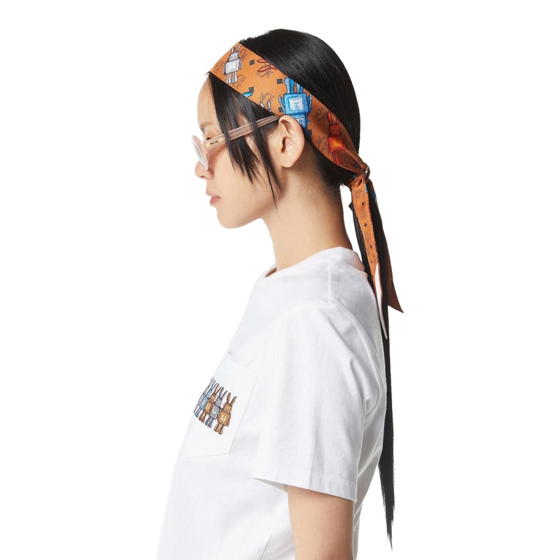 MCM Foulard Mcm Col Silk Petite Scarf 120*5 Co Cognac(Image 3)