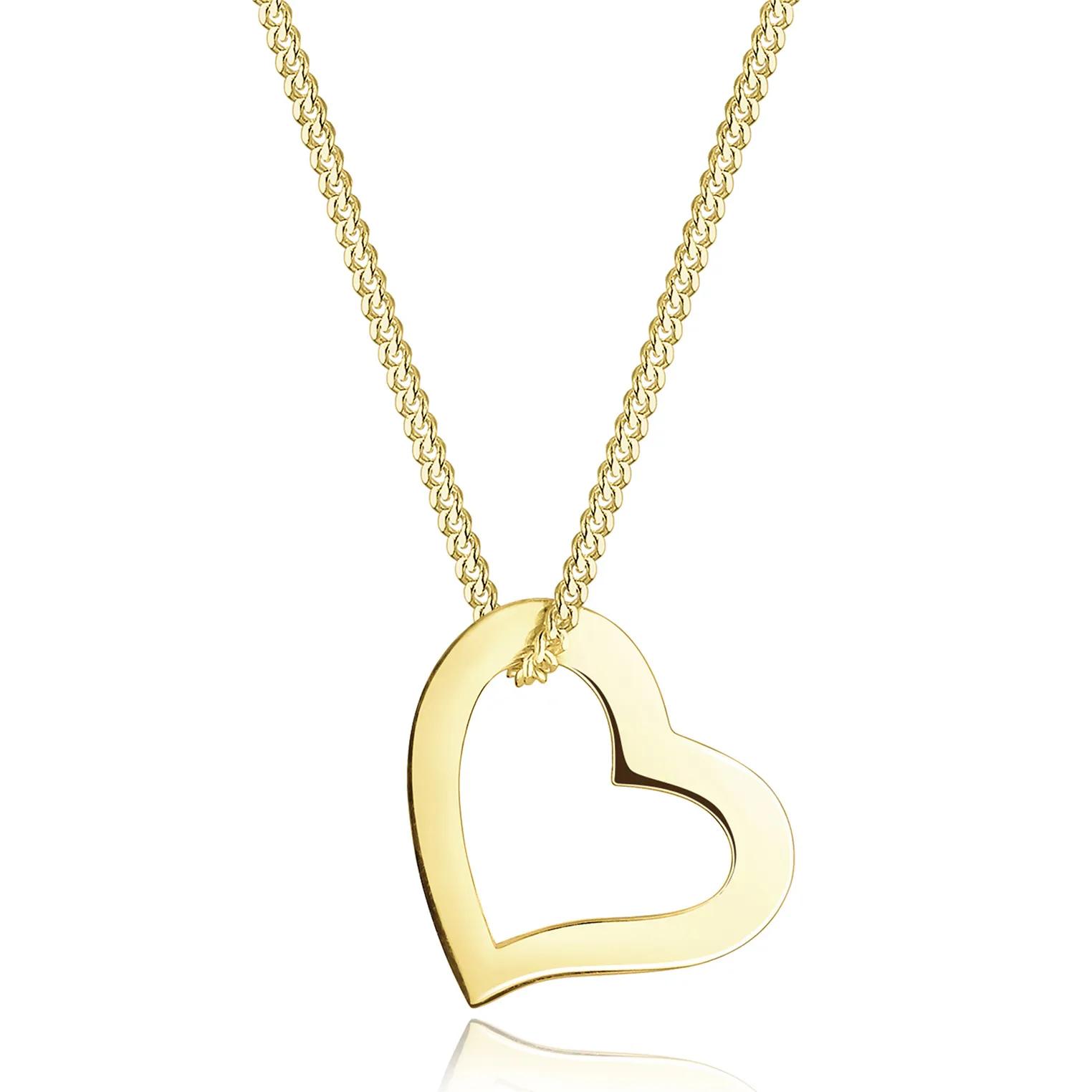 Elli Halsketten - Halskette Herz Liebe Filigran 375 Gelbgold - Gr. unisize - in Gold - für Damen