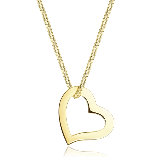 Elli Halskette Herz Liebe Filigran 375 Gelbgold gold Mittellange Halskette