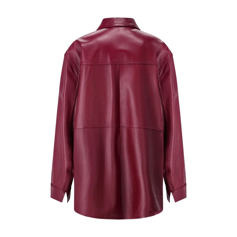 Darkpark Übergangsjacke Overshirt aus Lammleder rot(Image 2)