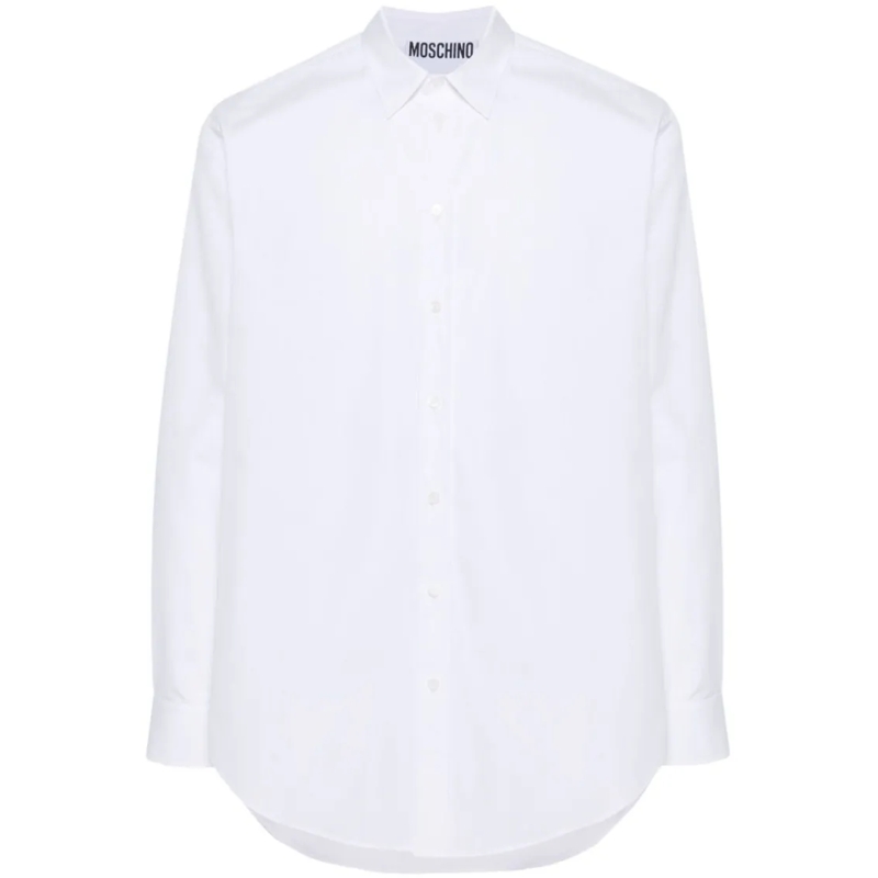 Moschino Hemd Optical White Cotton Poplin Shirt White