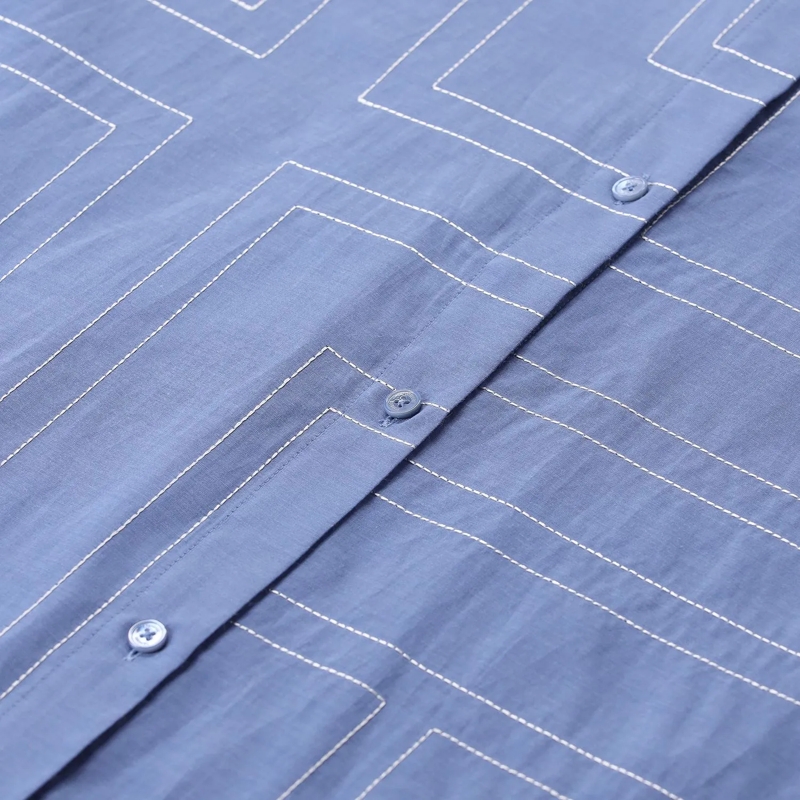 TOTEME Mini-robe Blusenkleid aus Bio-Baumwollmix blau(Image 4)