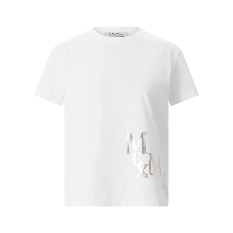 S Max Mara T-shirt T-Shirt Medile mit Logo weiß