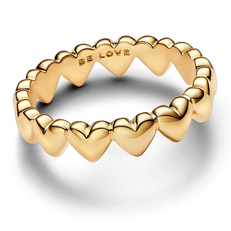 Pandora Ring Row of Hearts Ring Gold(Image 2)