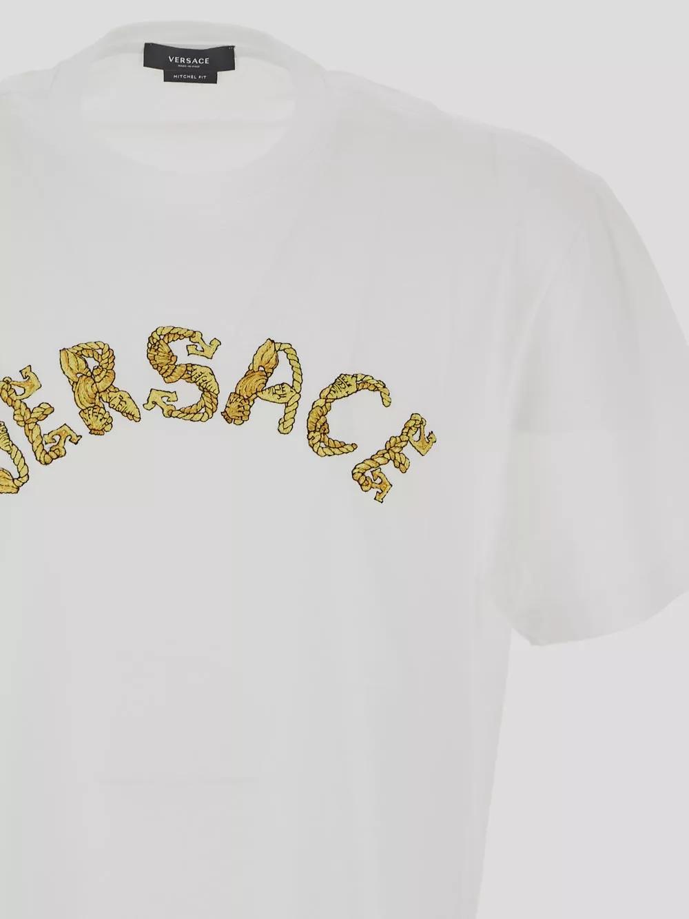 Thumbnail - Versace - Logo Embroidery T-Shirt - Größe M - weiß