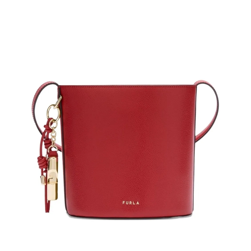 Furla Schultertasche Structured Red Leather Crossbody Bag Red